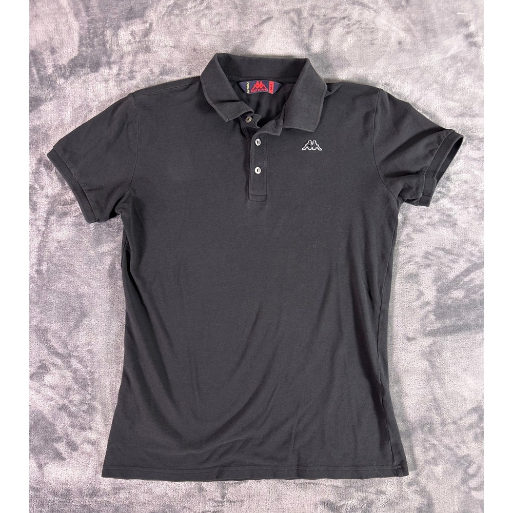 Vintage Kappa Robe di Kappa‎ Men's Black Polo Shirt La Polo Logo Top Size L